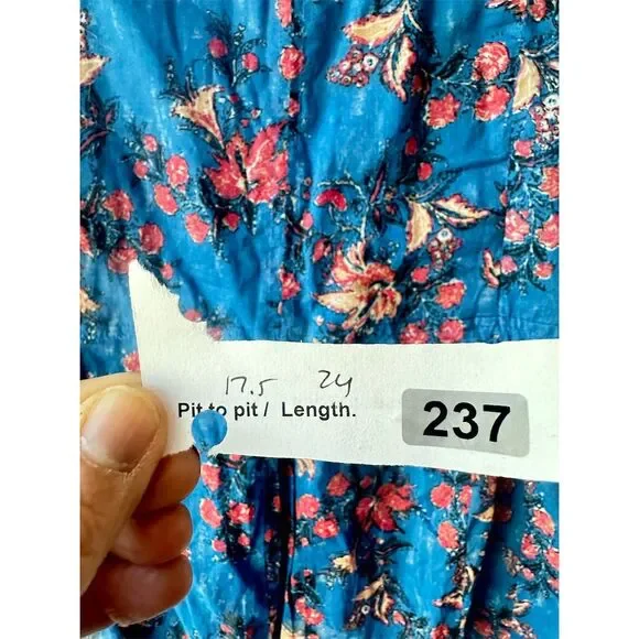 Isabel Marant Étoile Women's M Blue Floral Sleeveless Blouse Casual - Picture 4 of 4